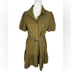 💜 5/$20 Cupshe Olive Green Belted Dress Size S